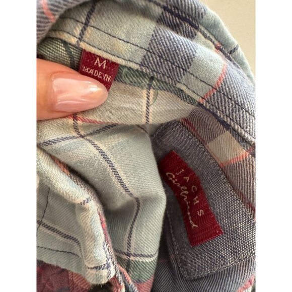 JACHS GIRLFRIEND Plaid Button Down Tunic Top Size Medium - Picture 5 of 6